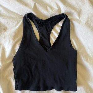 ALO Yoga Black Ribbed Racerback Tank Top